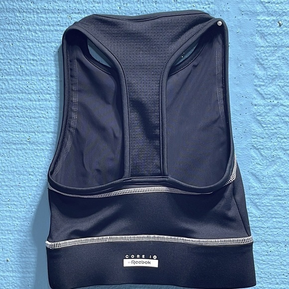 Reebok AM Contrast Black Sports Bra Breathable Athletic Training Dri Fit 2XS New - Picture 2 of 7